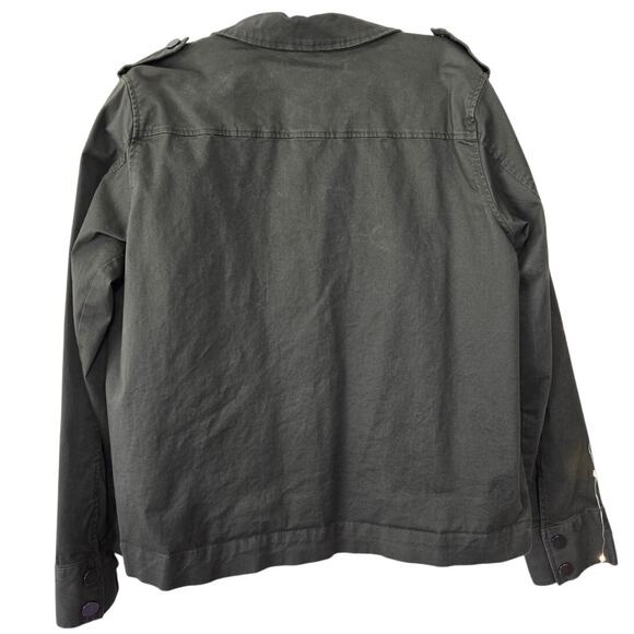 A NEW DAY Military Army Green Utility Jacket Colorful Beaded Gorpcore XXL - Picture 5 of 16